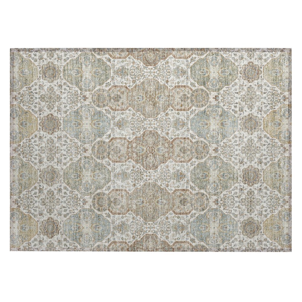 Machine Washable Indoor/Outdoor Chantille ACN2484 Ivory 1'8" x 2'6" Rug. Picture 1