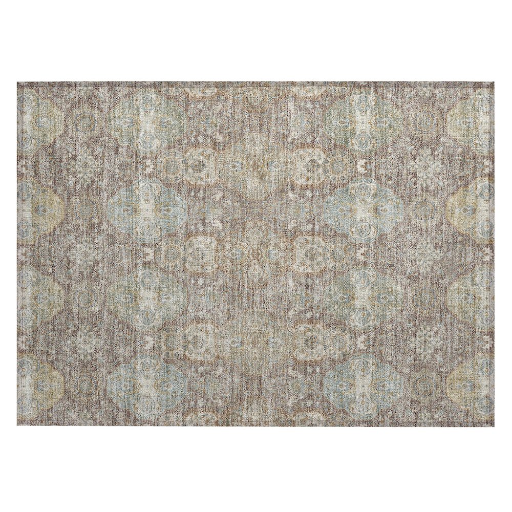 Machine Washable Indoor/Outdoor Chantille ACN2484 Brown 1'8" x 2'6" Rug. Picture 1