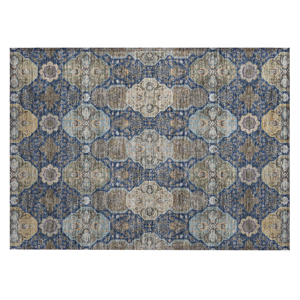 Machine Washable Indoor/Outdoor Chantille ACN2484 Blue 1'8" x 2'6" Rug. Picture 1