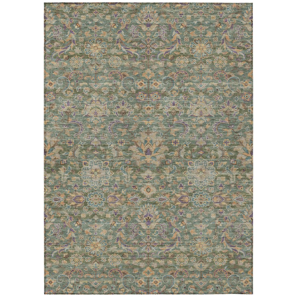 Machine Washable Indoor/Outdoor Chantille ACN2485 Green 2'6" x 3'10" Rug. Picture 1