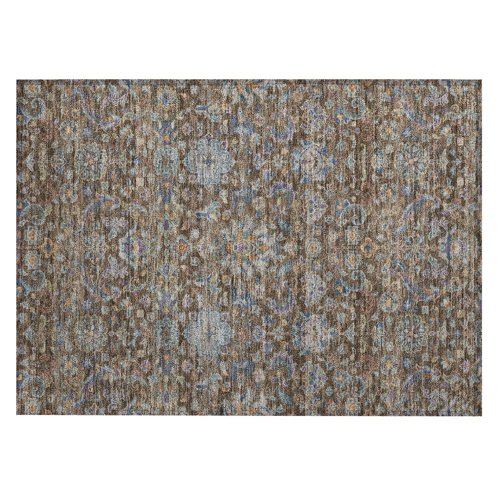 Machine Washable Indoor/Outdoor Chantille ACN2485 Brown 1'8" x 2'6" Rug. Picture 1