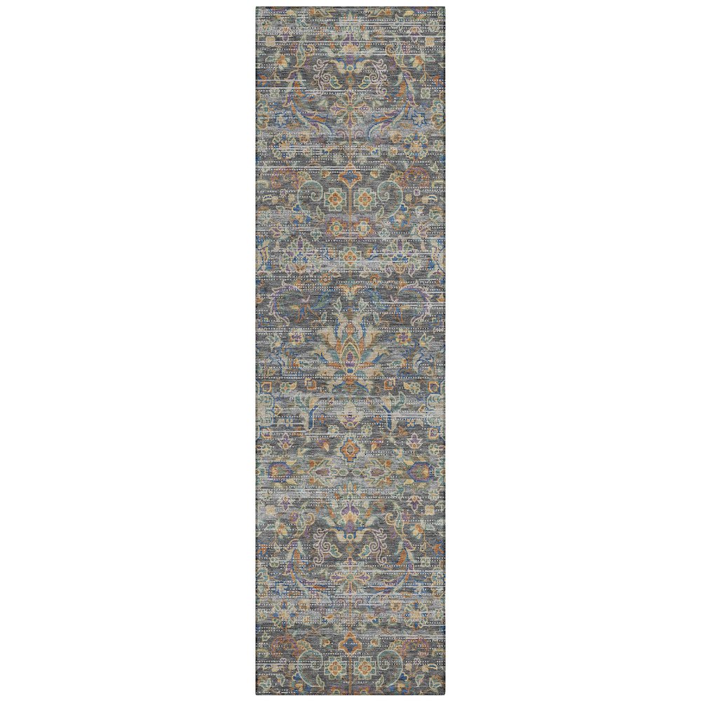 Machine Washable Indoor/Outdoor Chantille ACN2485 Gray 2'3" x 7'6" Runner Rug. Picture 1