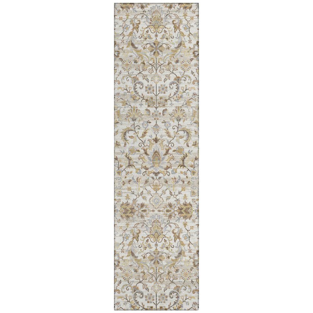 Machine Washable Indoor/Outdoor Chantille ACN2485 Ivory 2'3" x 7'6" Runner Rug. Picture 1