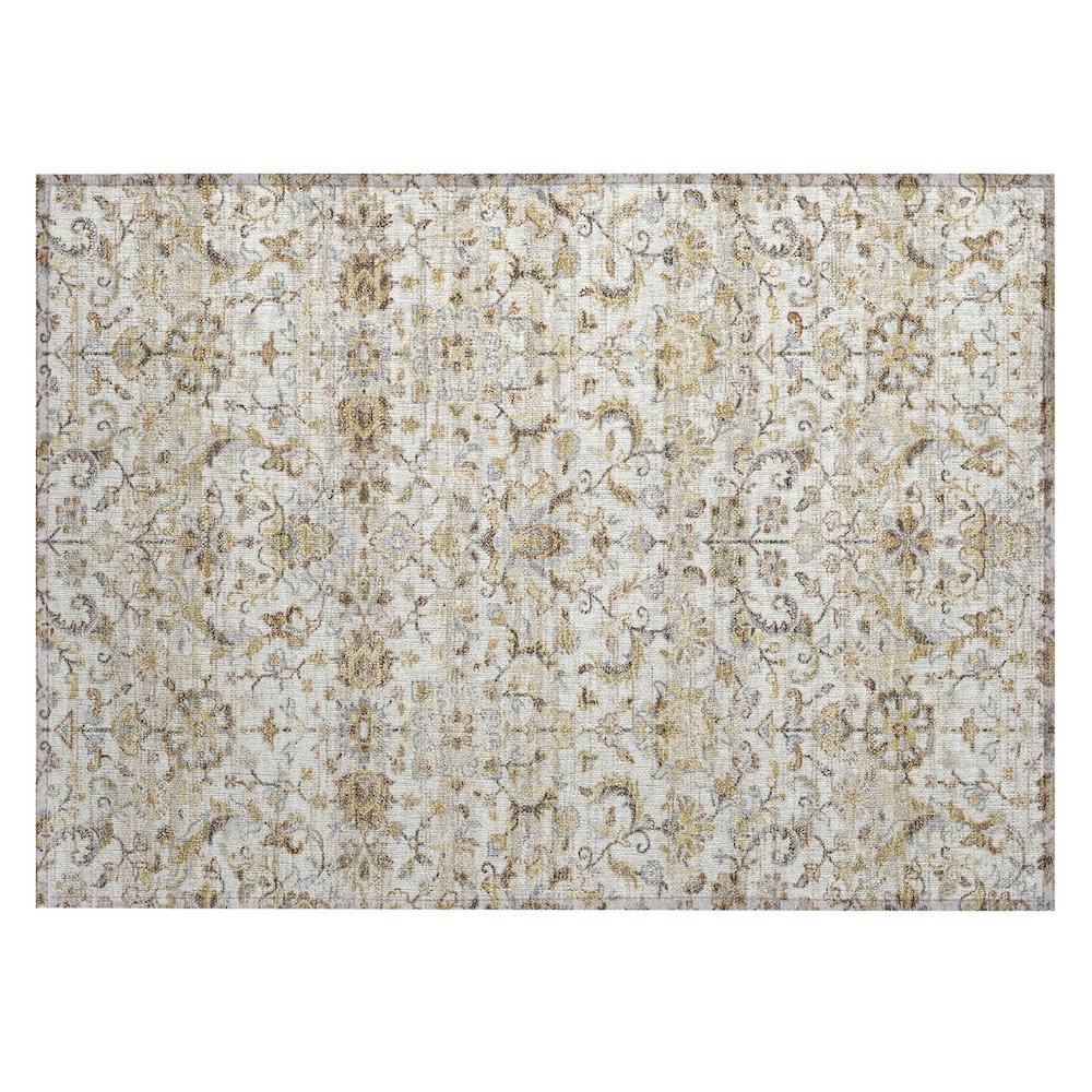 Machine Washable Indoor/Outdoor Chantille ACN2485 Ivory 1'8" x 2'6" Rug. Picture 1