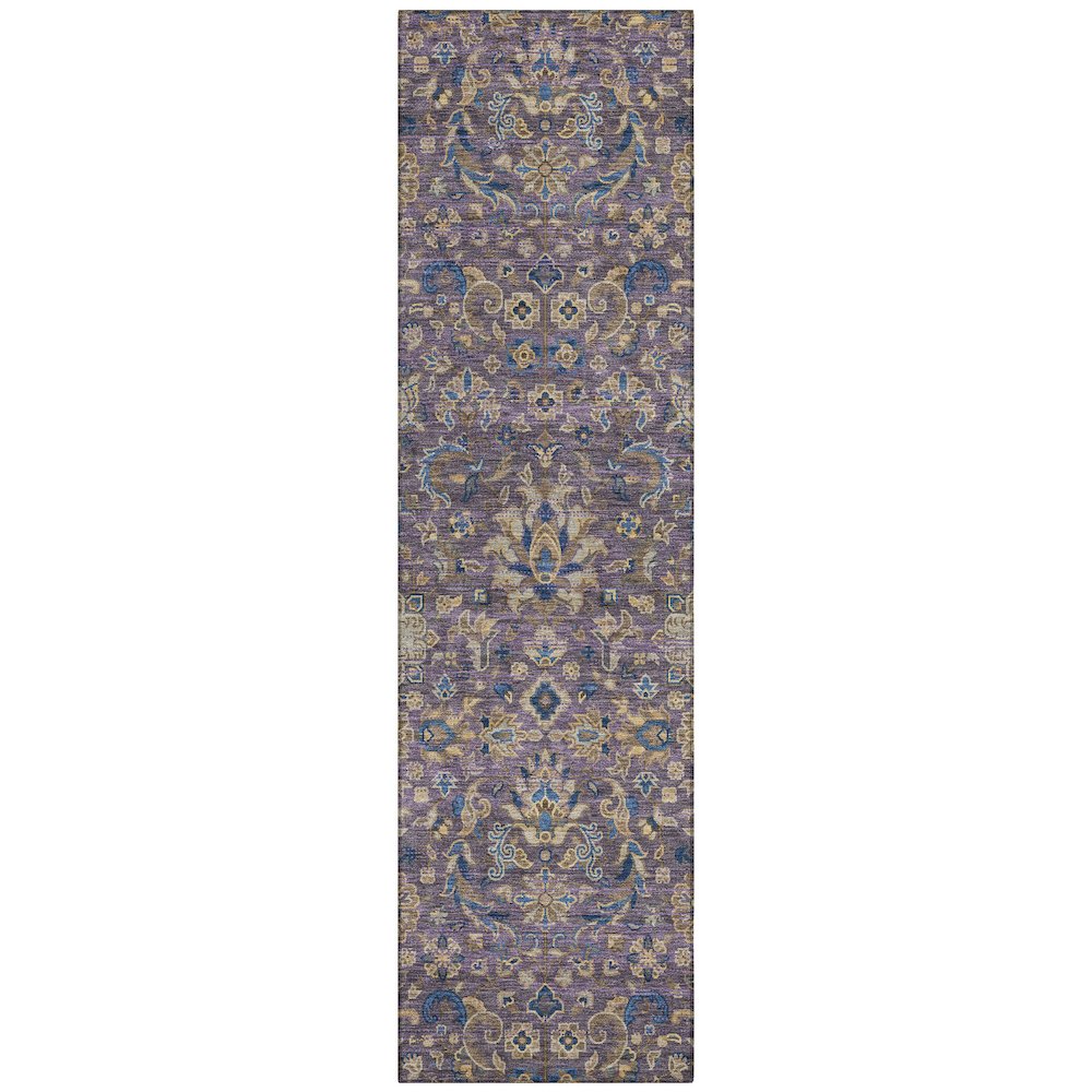 Machine Washable Indoor/Outdoor Chantille ACN2485 Purple 2'3" x 7'6" Runner Rug. Picture 1