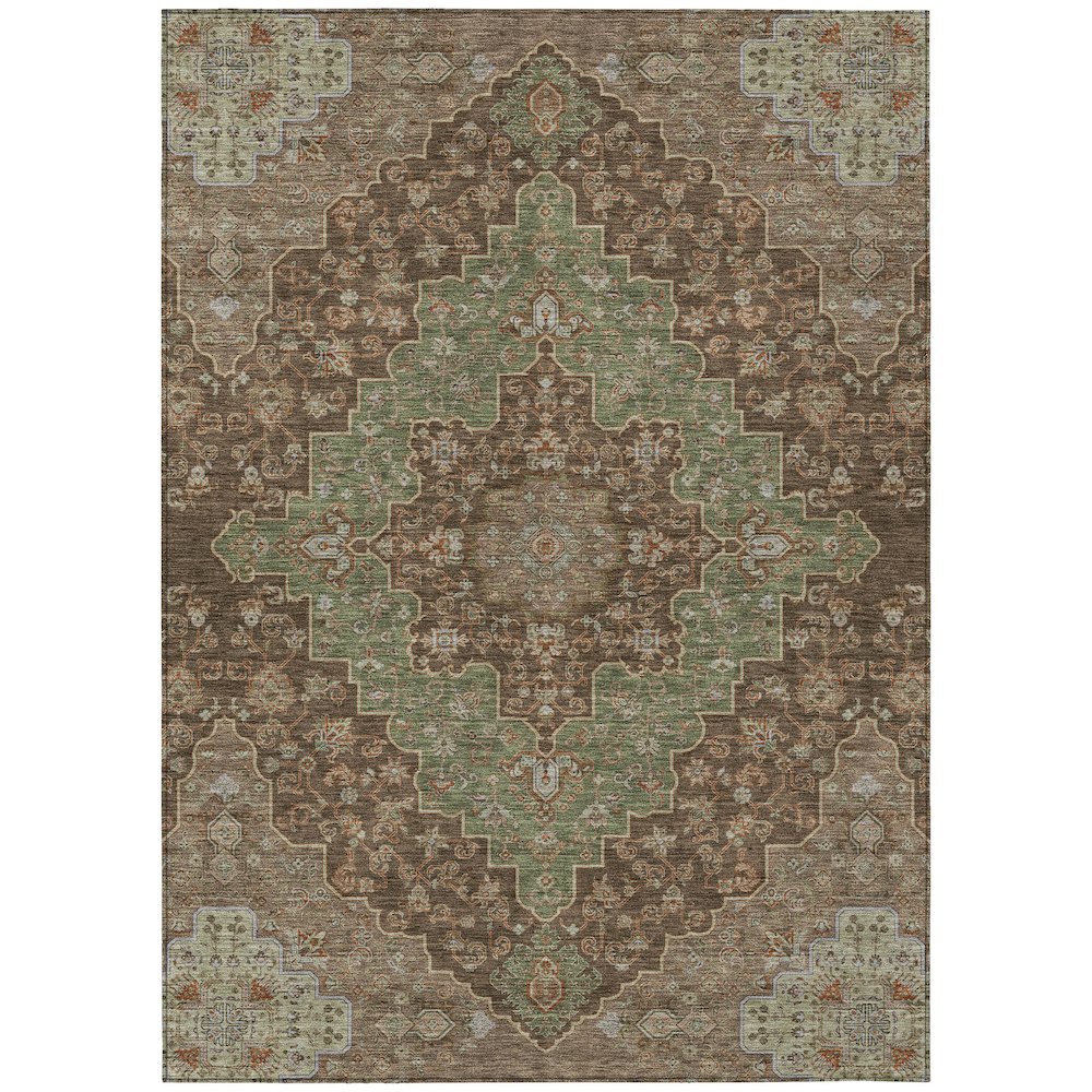 Machine Washable Indoor/Outdoor Chantille ACN2486 Brown 2'6" x 3'10" Rug. Picture 1