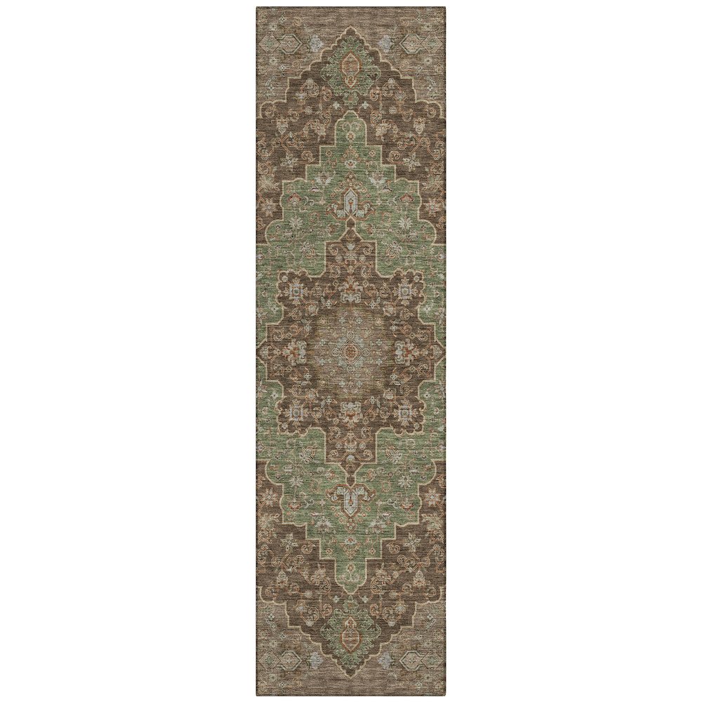 Machine Washable Indoor/Outdoor Chantille ACN2486 Brown 2'3" x 7'6" Runner Rug. Picture 1