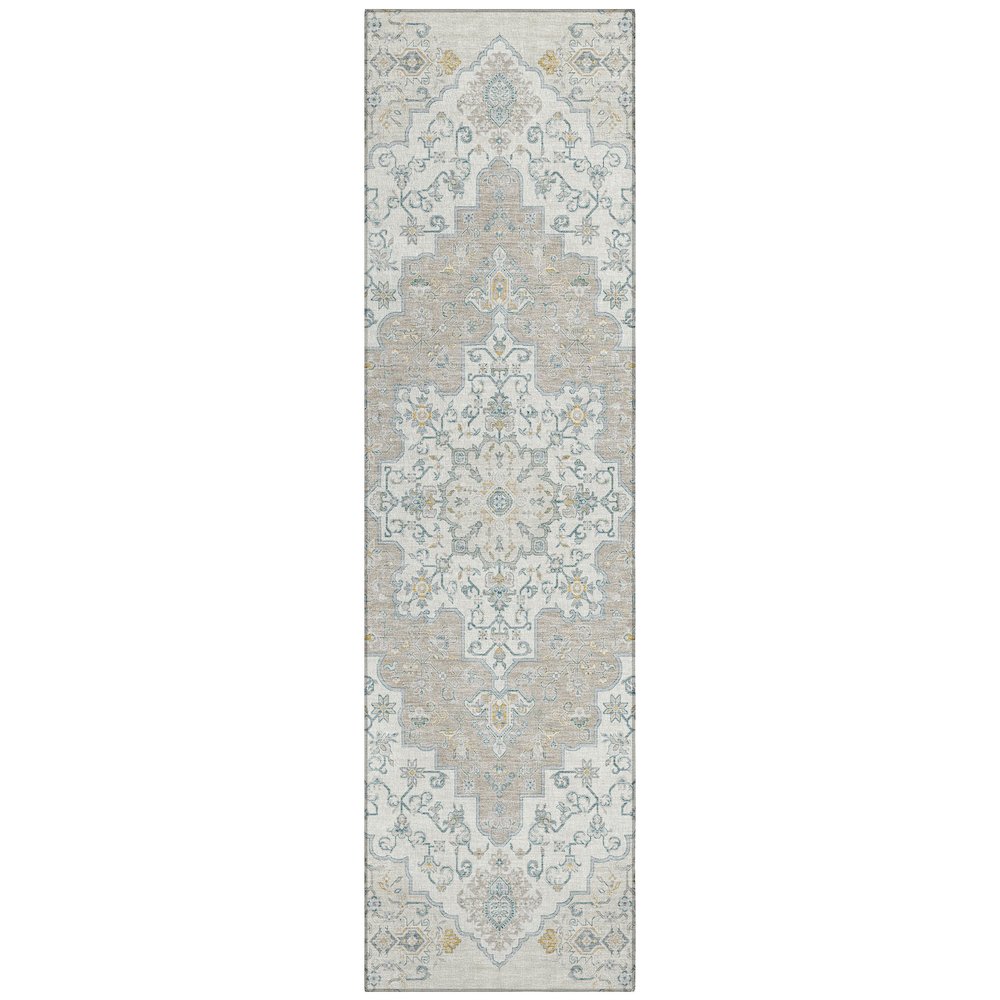 Machine Washable Indoor/Outdoor Chantille ACN2486 Ivory 2'3" x 7'6" Runner Rug. Picture 1