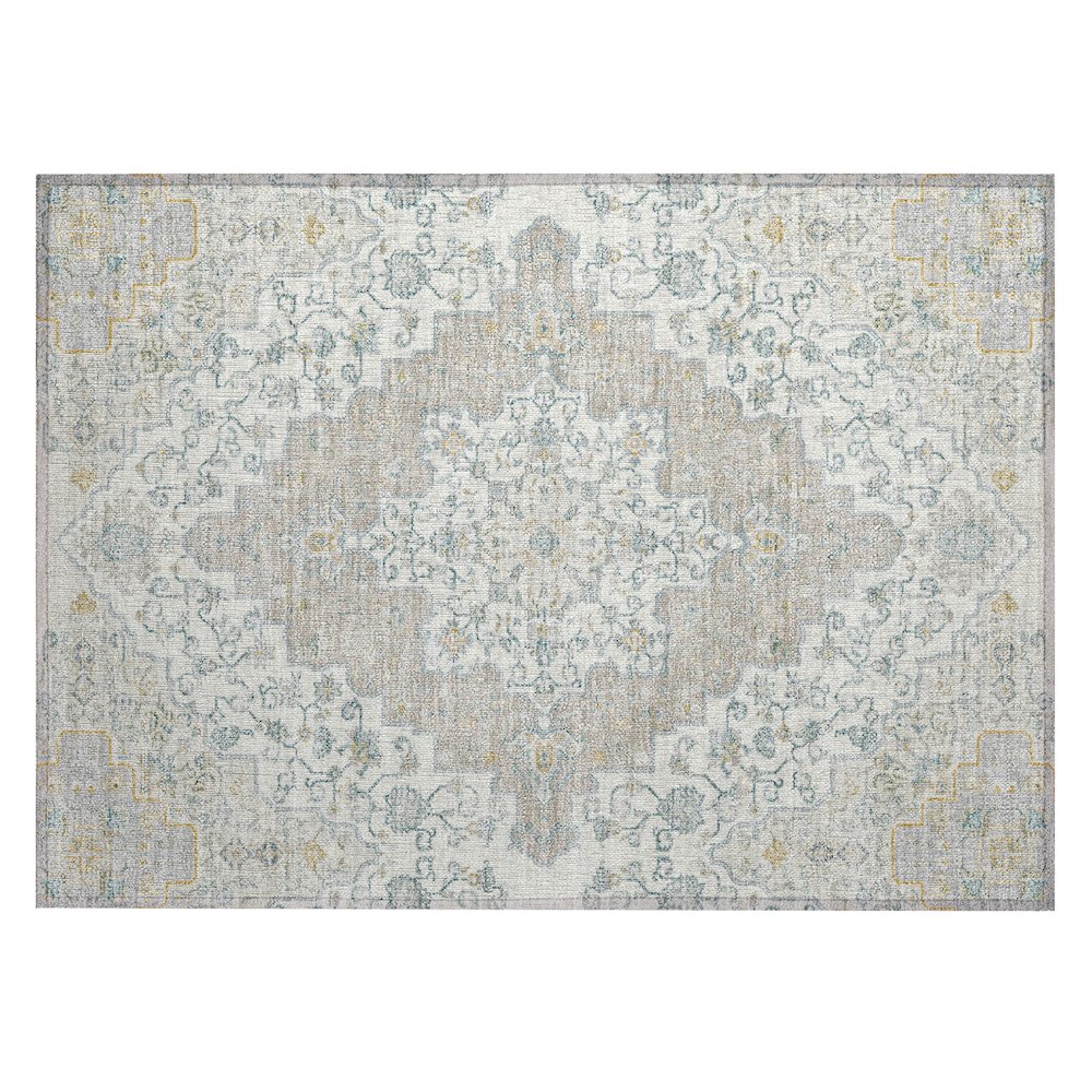 Machine Washable Indoor/Outdoor Chantille ACN2486 Ivory 1'8" x 2'6" Rug. Picture 1