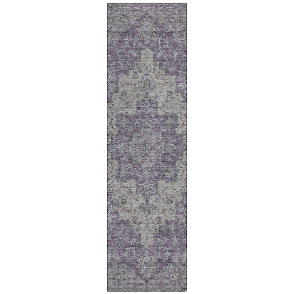 Machine Washable Indoor/Outdoor Chantille ACN2486 Purple 2'3" x 7'6" Runner Rug. Picture 1