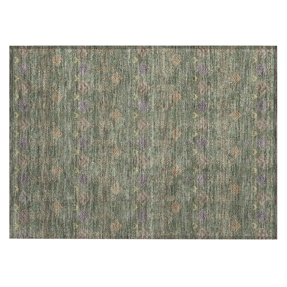 Machine Washable Indoor/Outdoor Chantille ACN2487 Green 1'8" x 2'6" Rug. Picture 1