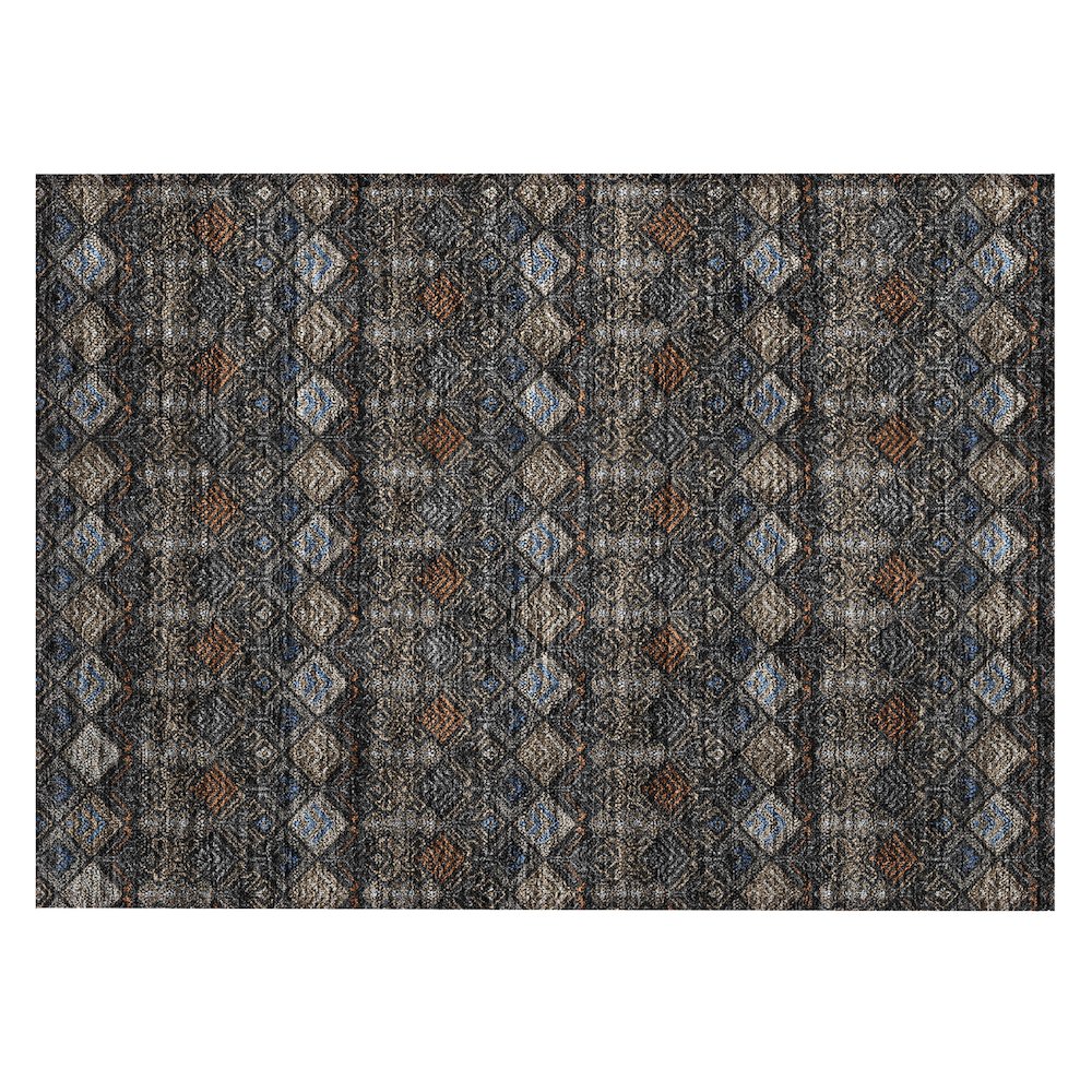 Machine Washable Indoor/Outdoor Chantille ACN2487 Black 1'8" x 2'6" Rug. Picture 1