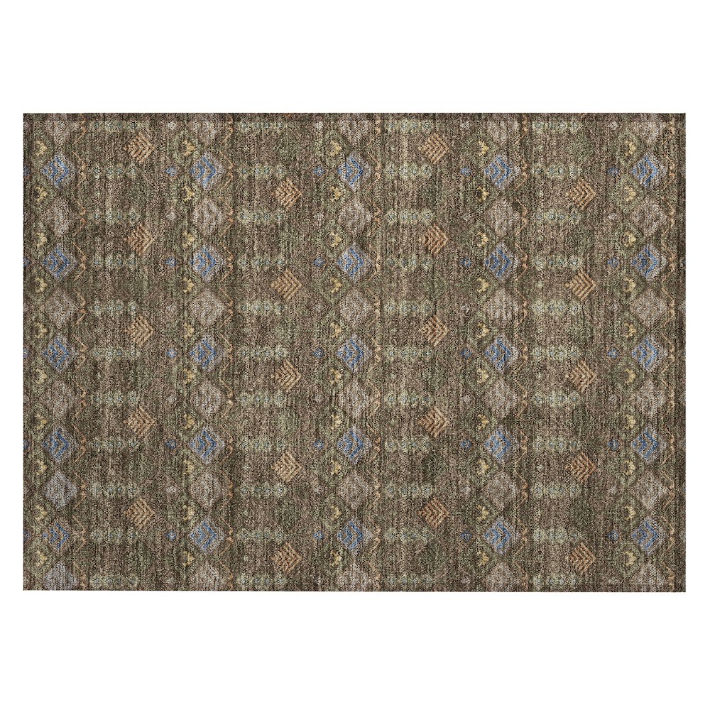 Machine Washable Indoor/Outdoor Chantille ACN2487 Brown 1'8" x 2'6" Rug. Picture 1