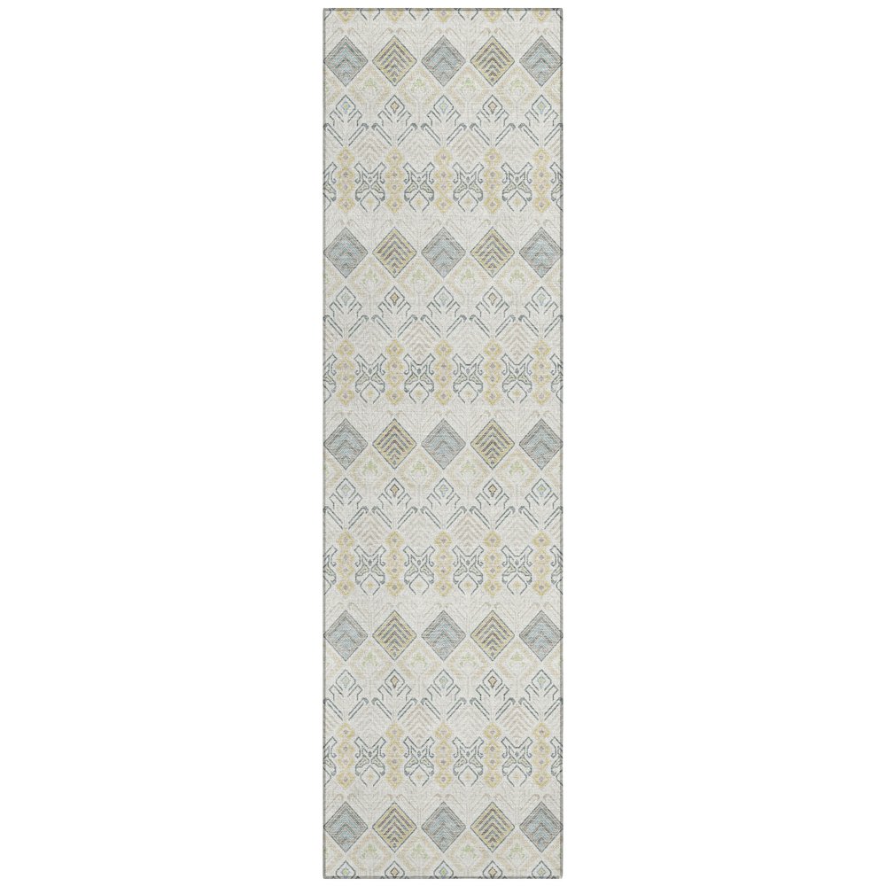 Machine Washable Indoor/Outdoor Chantille ACN2487 Ivory 2'3" x 7'6" Runner Rug. Picture 1