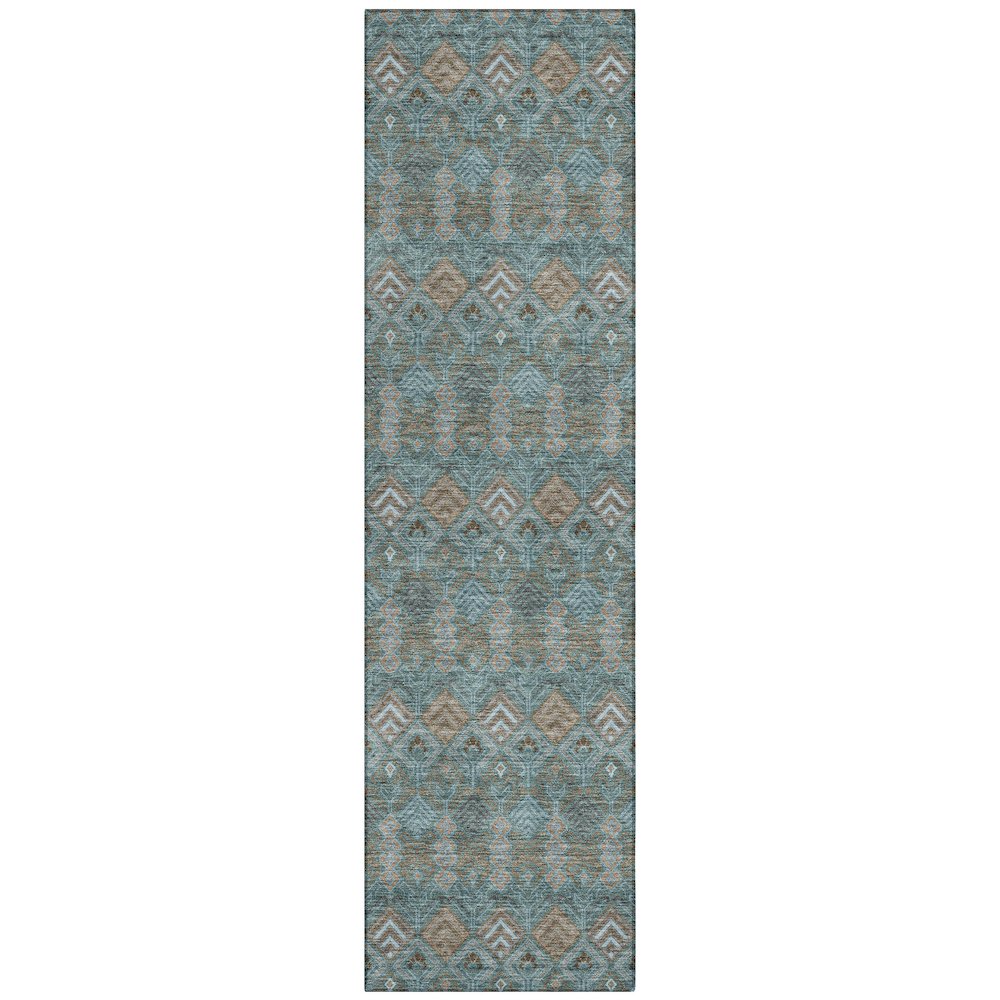 Machine Washable Indoor/Outdoor Chantille ACN2487 Teal 2'3" x 7'6" Runner Rug. Picture 1