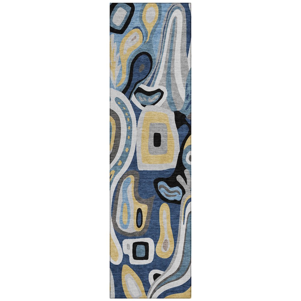 Machine Washable Indoor/Outdoor Chantille ACN2488 Blue 2'3" x 7'6" Runner Rug. Picture 1