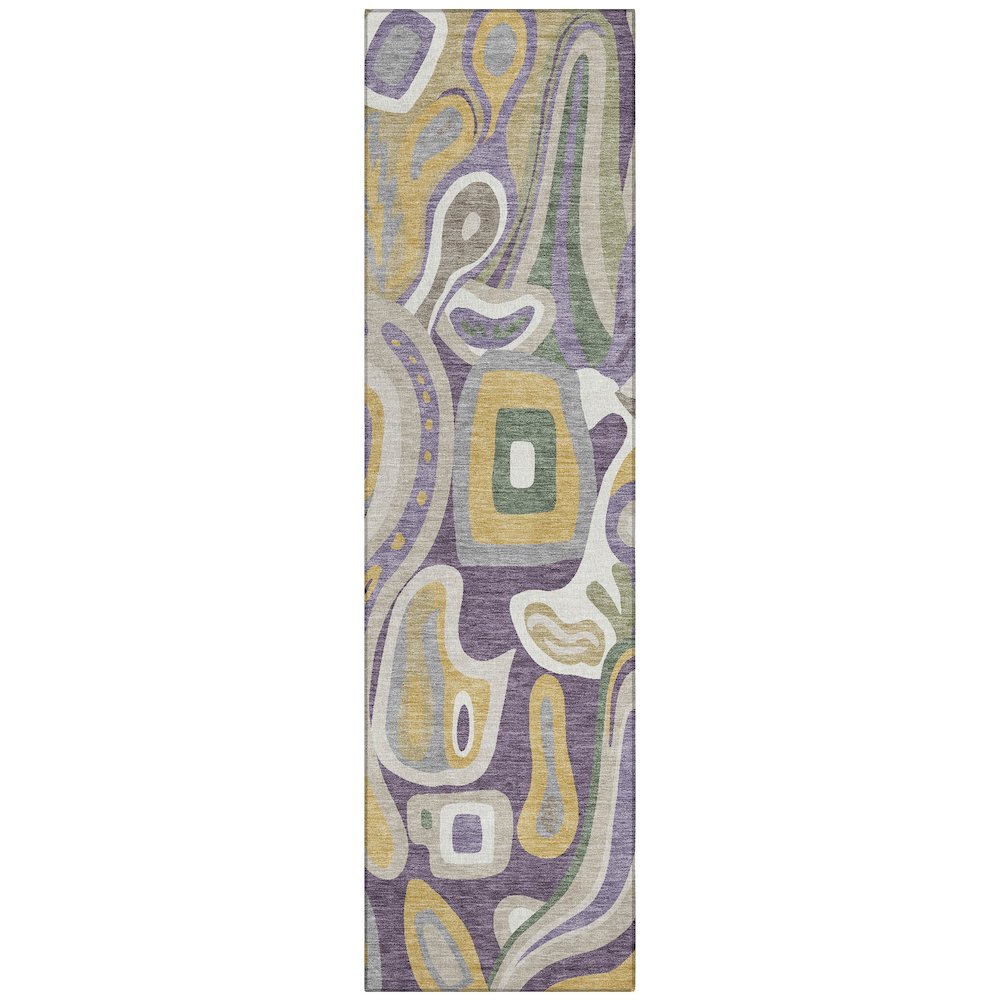 Machine Washable Indoor/Outdoor Chantille ACN2488 Purple 2'3" x 7'6" Runner Rug. Picture 1