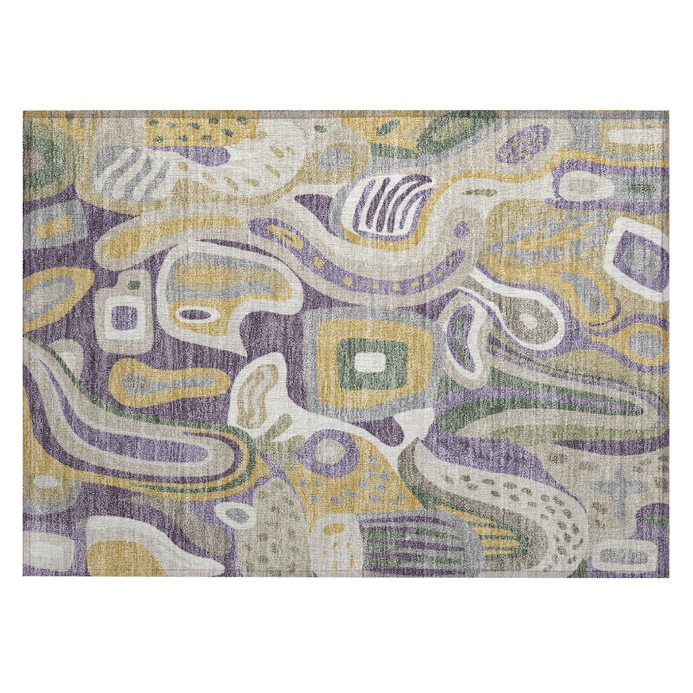 Machine Washable Indoor/Outdoor Chantille ACN2488 Purple 1'8" x 2'6" Rug. Picture 1