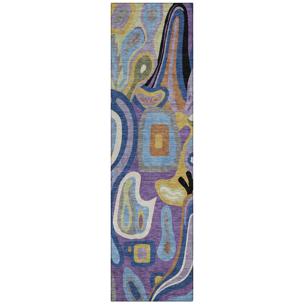 Machine Washable Indoor/Outdoor Chantille ACN2488 Purple 2'3" x 7'6" Runner Rug. Picture 1
