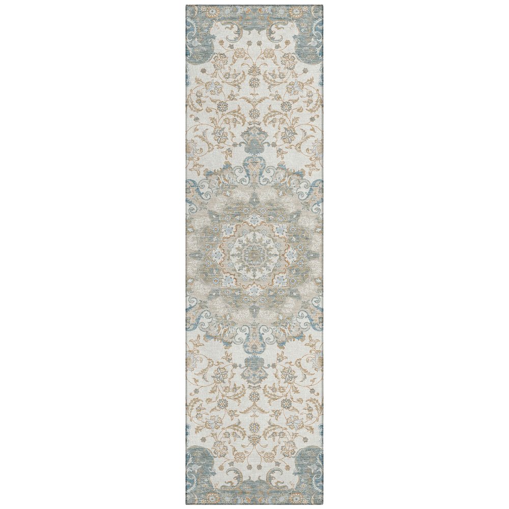 Machine Washable Indoor/Outdoor Chantille ACN2489 Ivory 2'3" x 7'6" Runner Rug. Picture 1