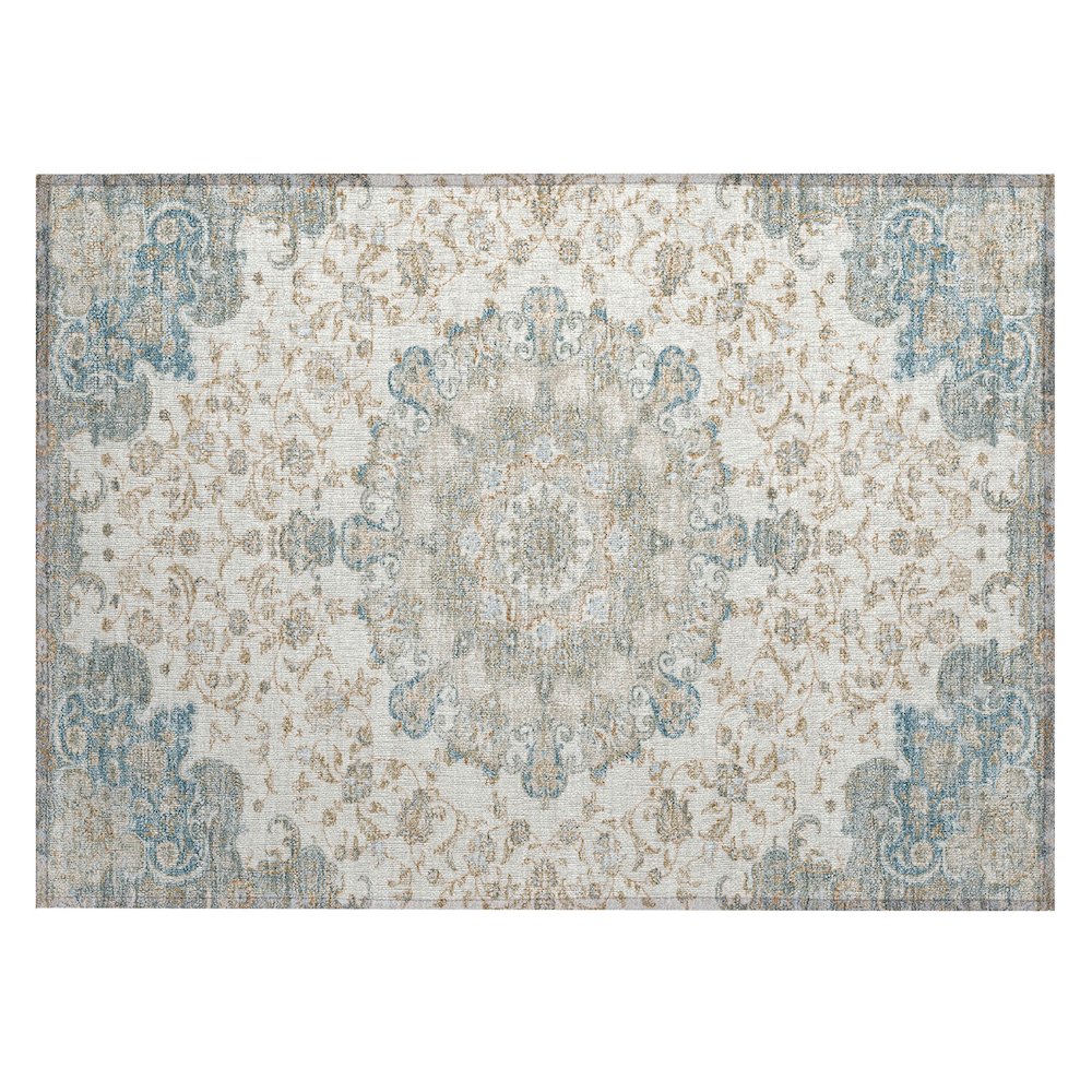 Machine Washable Indoor/Outdoor Chantille ACN2489 Ivory 1'8" x 2'6" Rug. Picture 1
