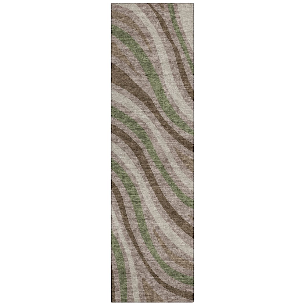 Machine Washable Indoor/Outdoor Chantille ACN2490 Brown 2'3" x 7'6" Runner Rug. Picture 1