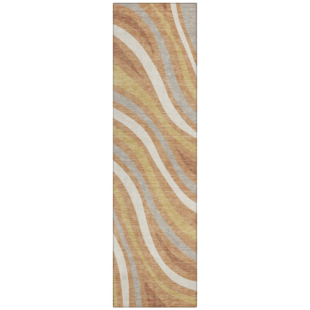Machine Washable Indoor/Outdoor Chantille ACN2490 Orange 2'3" x 7'6" Runner Rug. Picture 1
