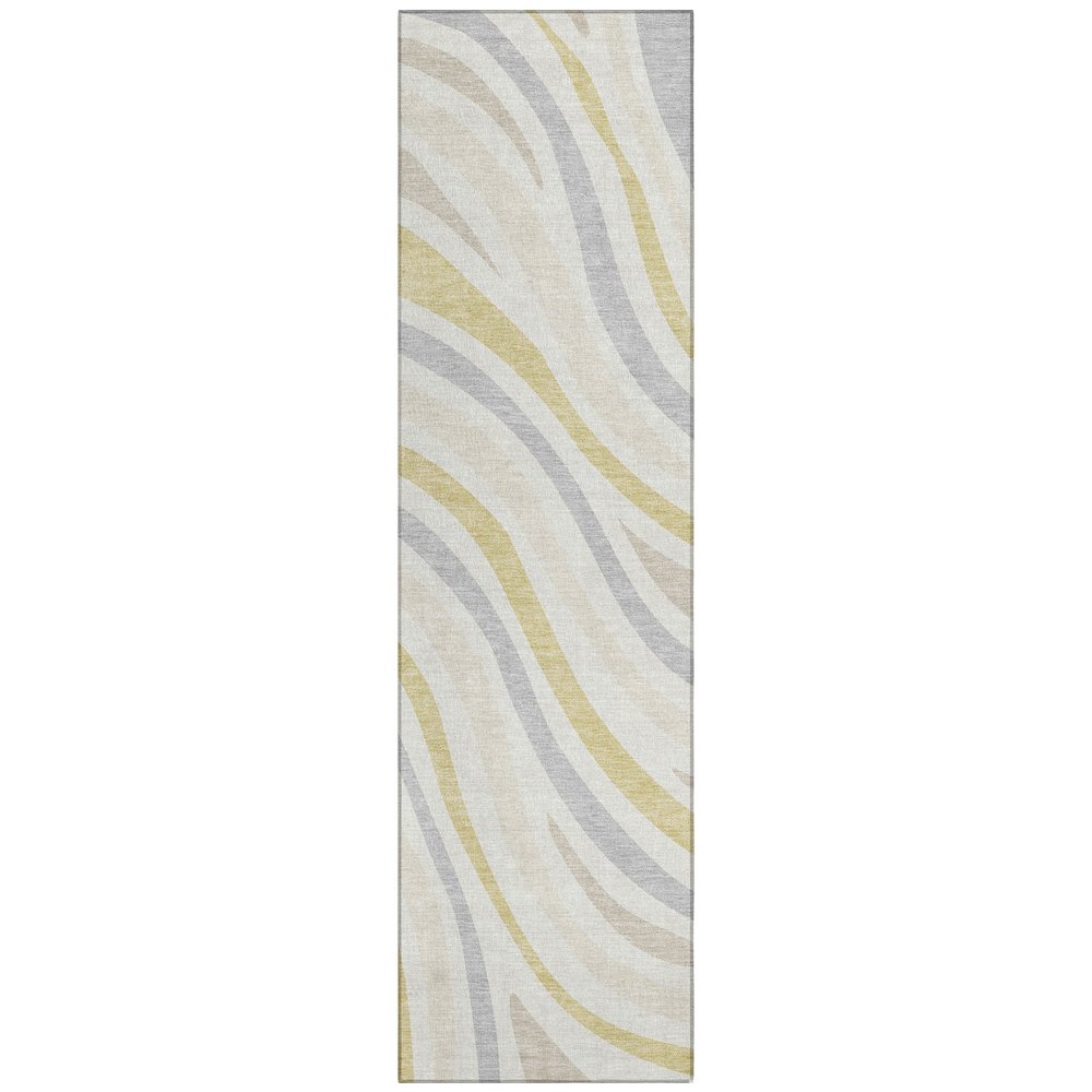 Machine Washable Indoor/Outdoor Chantille ACN2490 Ivory 2'3" x 7'6" Runner Rug. Picture 1