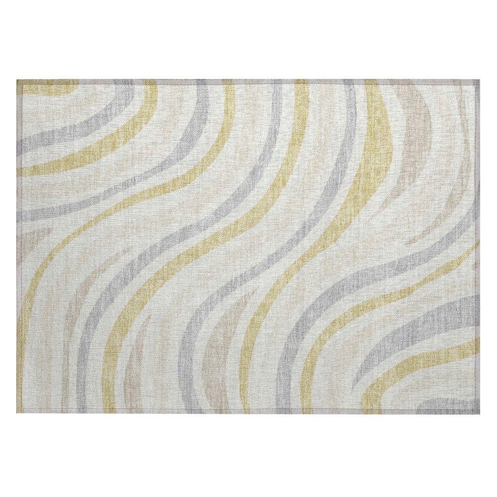 Machine Washable Indoor/Outdoor Chantille ACN2490 Ivory 1'8" x 2'6" Rug. Picture 1
