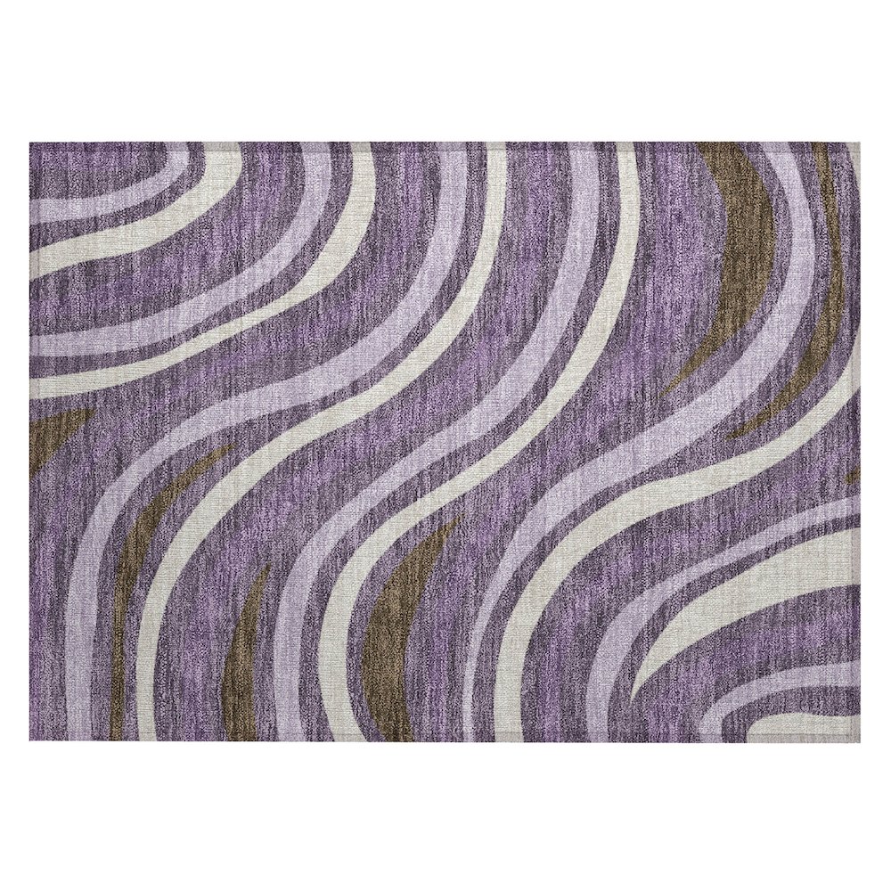 Machine Washable Indoor/Outdoor Chantille ACN2490 Purple 1'8" x 2'6" Rug. Picture 1