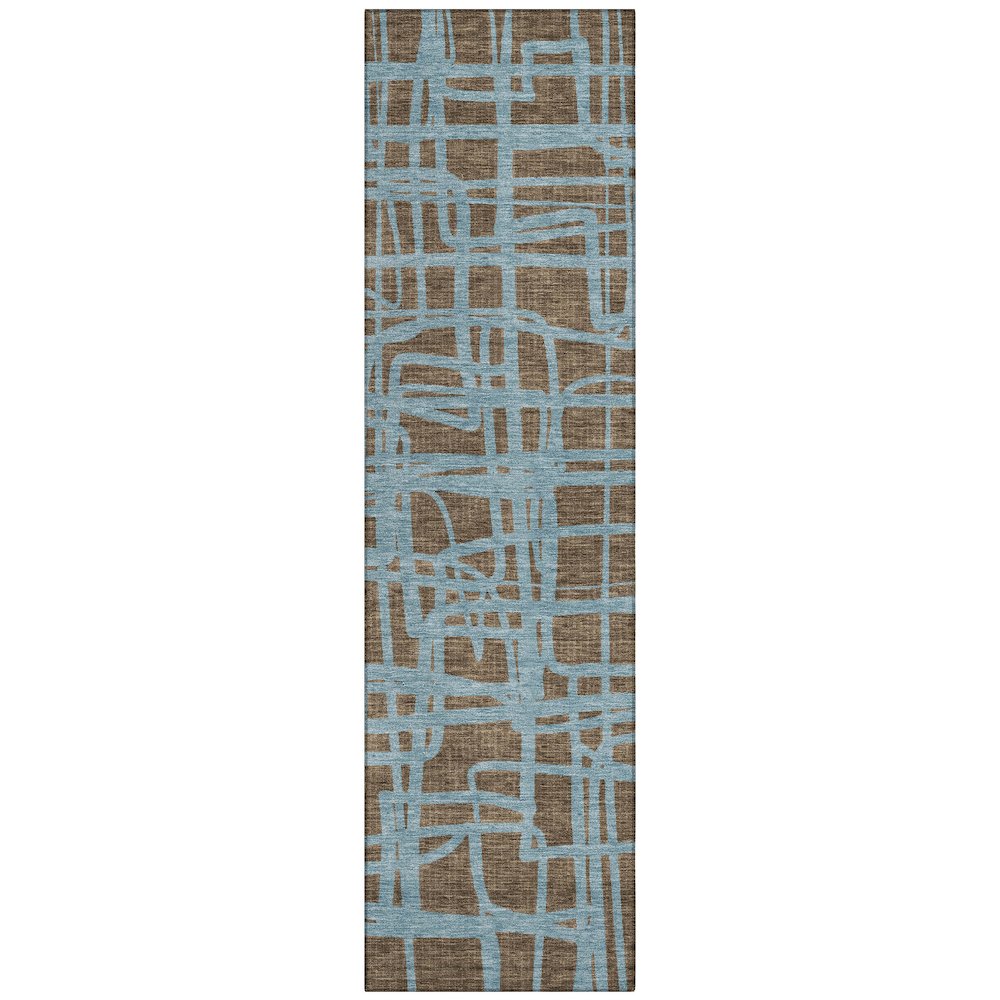 Machine Washable Indoor/Outdoor Chantille ACN2491 Brown 2'3" x 7'6" Runner Rug. Picture 1