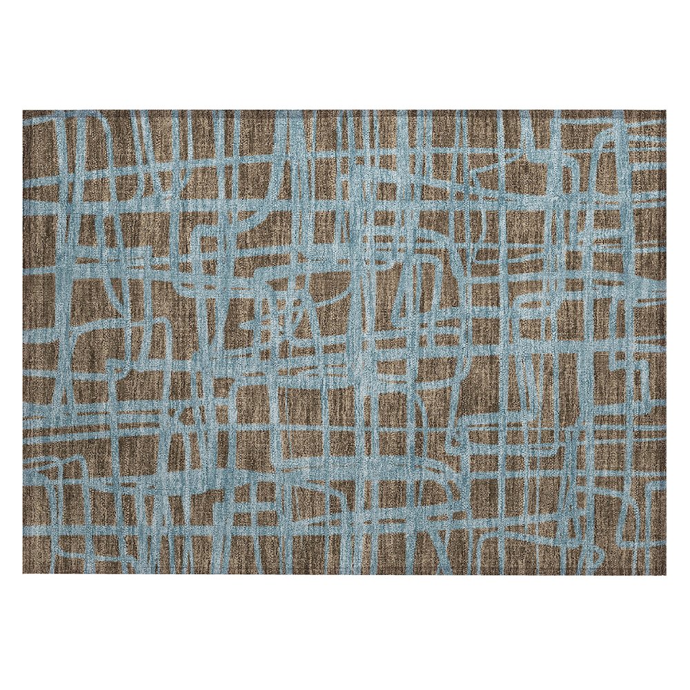 Machine Washable Indoor/Outdoor Chantille ACN2491 Brown 1'8" x 2'6" Rug. Picture 1