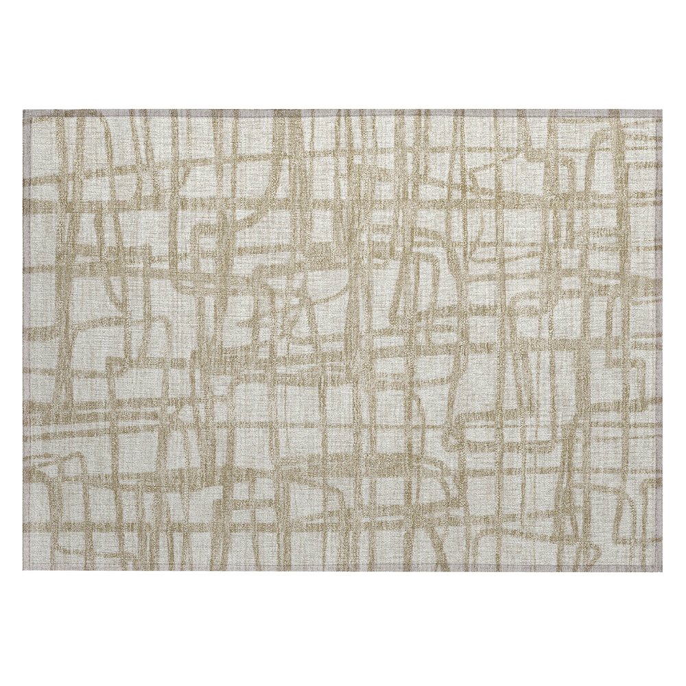 Machine Washable Indoor/Outdoor Chantille ACN2491 Ivory 1'8" x 2'6" Rug. Picture 1