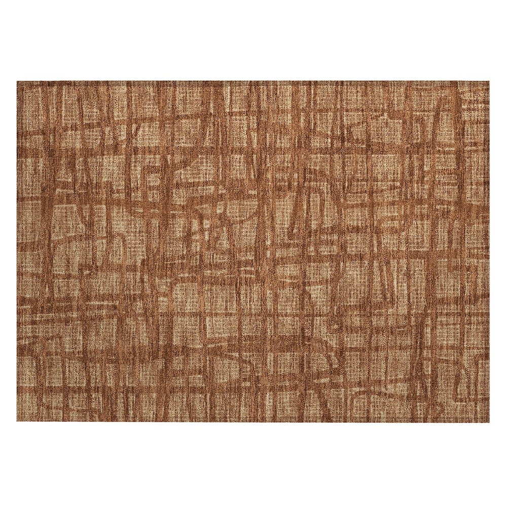Machine Washable Indoor/Outdoor Chantille ACN2491 Orange 1'8" x 2'6" Rug. Picture 1