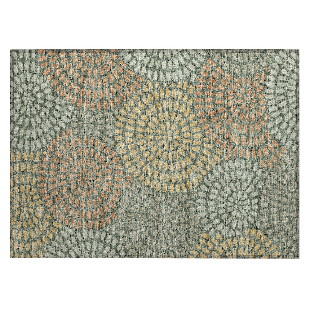 Machine Washable Indoor/Outdoor Chantille ACN2492 Green 1'8" x 2'6" Rug. Picture 1