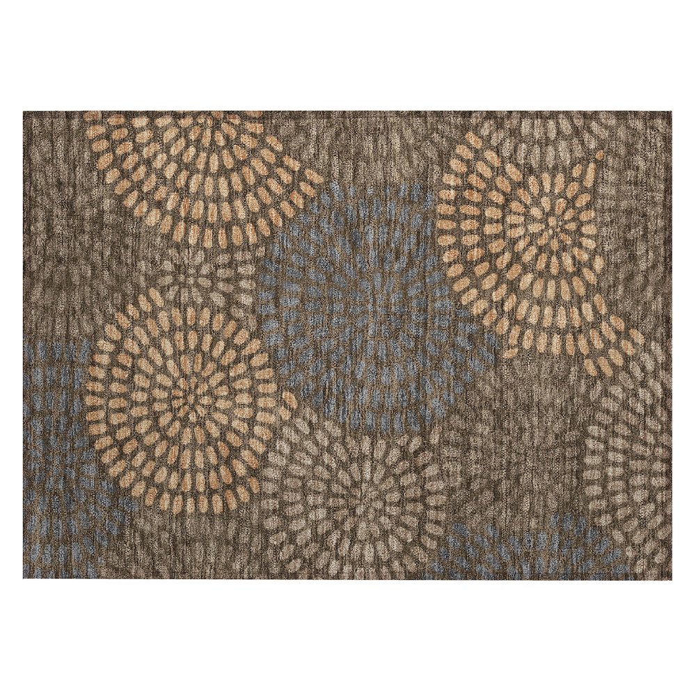 Machine Washable Indoor/Outdoor Chantille ACN2492 Brown 1'8" x 2'6" Rug. Picture 1