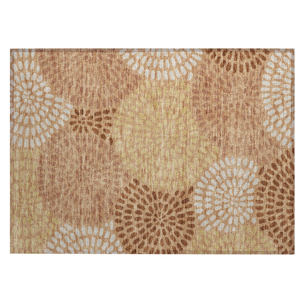 Machine Washable Indoor/Outdoor Chantille ACN2492 Orange 1'8" x 2'6" Rug. Picture 1