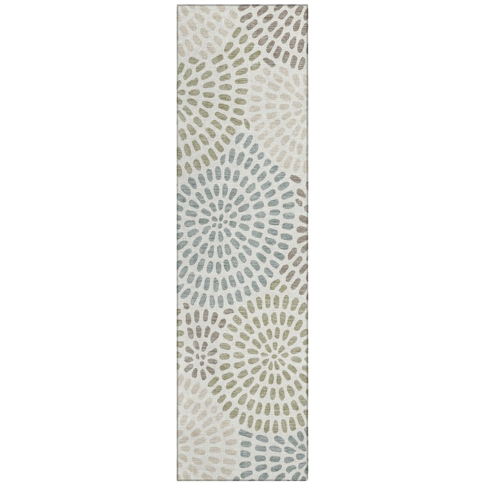 Machine Washable Indoor/Outdoor Chantille ACN2492 Ivory 2'3" x 7'6" Runner Rug. Picture 1