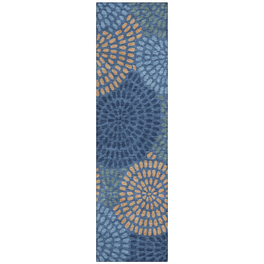 Machine Washable Indoor/Outdoor Chantille ACN2492 Blue 2'3" x 7'6" Runner Rug. Picture 1