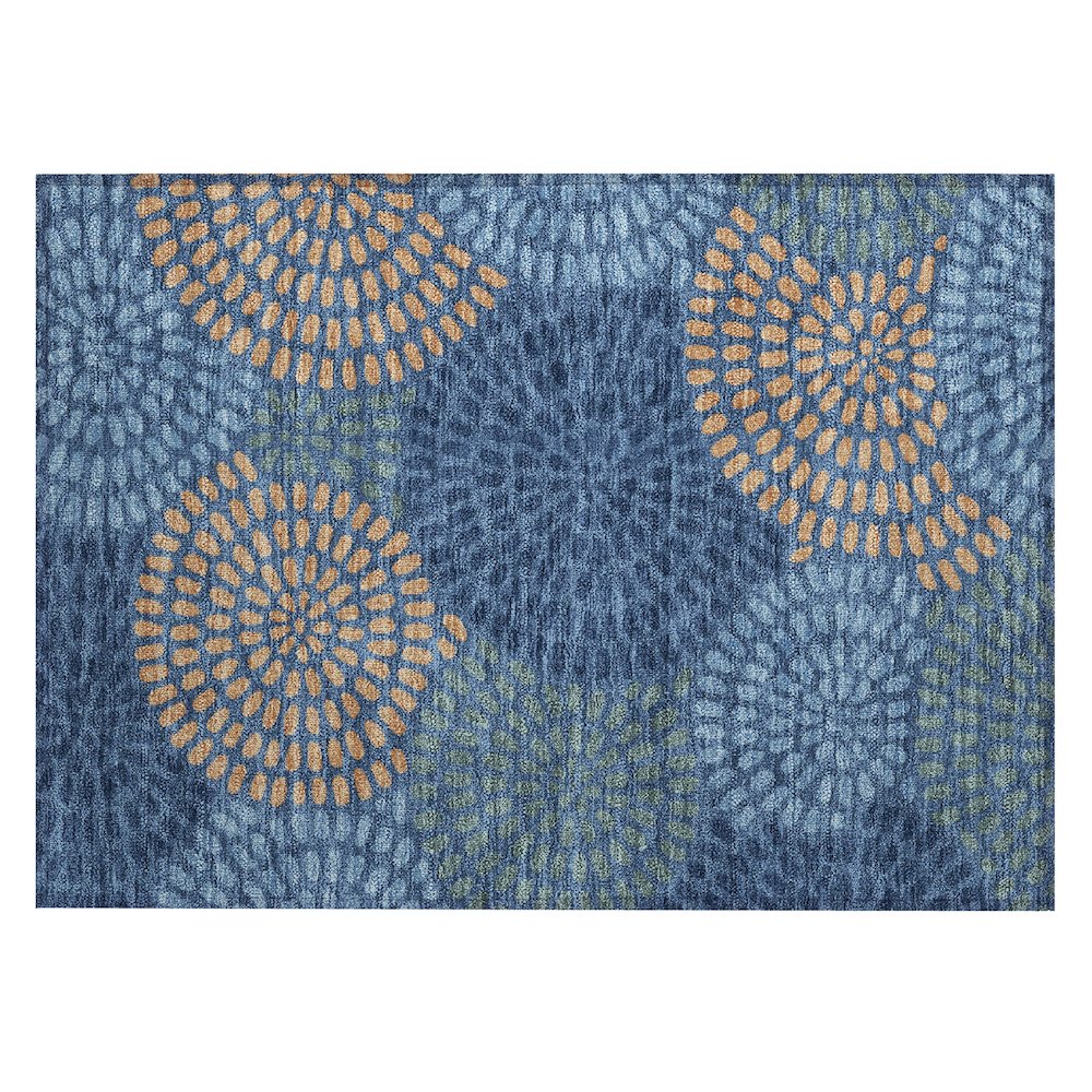 Machine Washable Indoor/Outdoor Chantille ACN2492 Blue 1'8" x 2'6" Rug. Picture 1