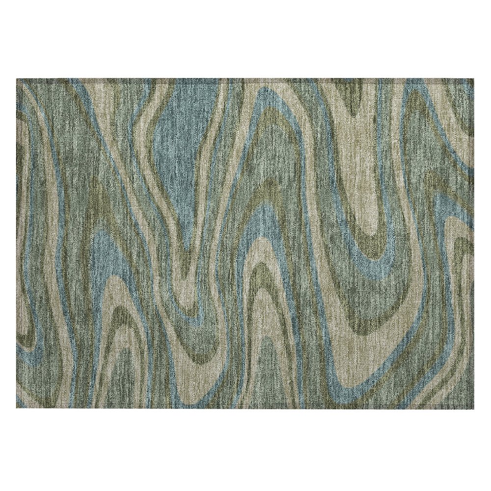 Machine Washable Indoor/Outdoor Chantille ACN2493 Green 1'8" x 2'6" Rug. Picture 1