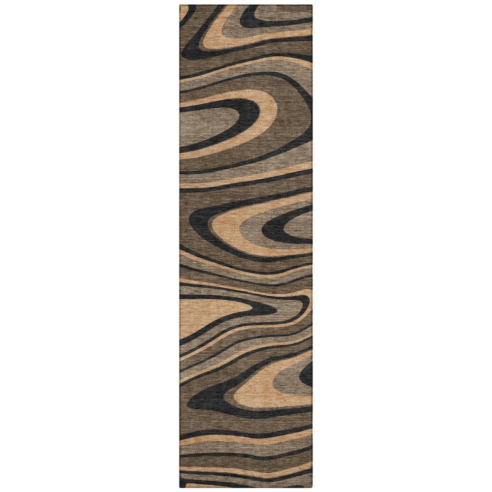 Machine Washable Indoor/Outdoor Chantille ACN2493 Brown 2'3" x 7'6" Runner Rug. Picture 1
