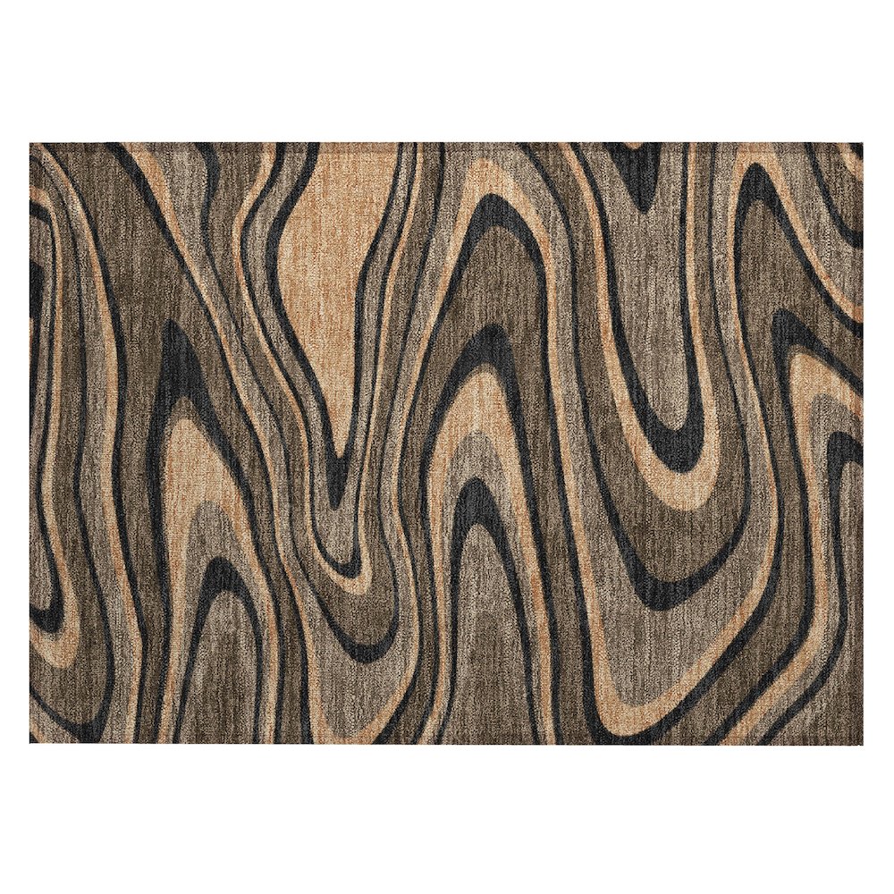 Machine Washable Indoor/Outdoor Chantille ACN2493 Brown 1'8" x 2'6" Rug. Picture 1