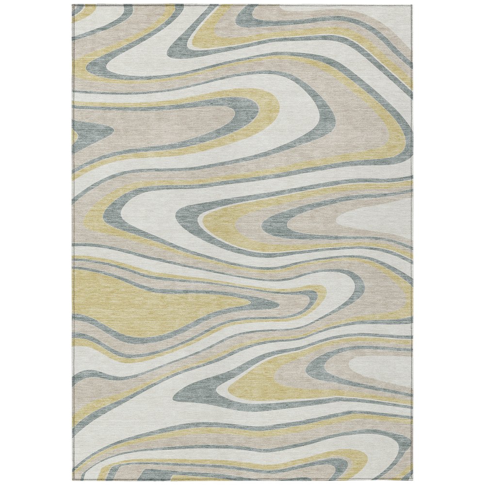 Machine Washable Indoor/Outdoor Chantille ACN2493 Ivory 2'6" x 3'10" Rug. Picture 1