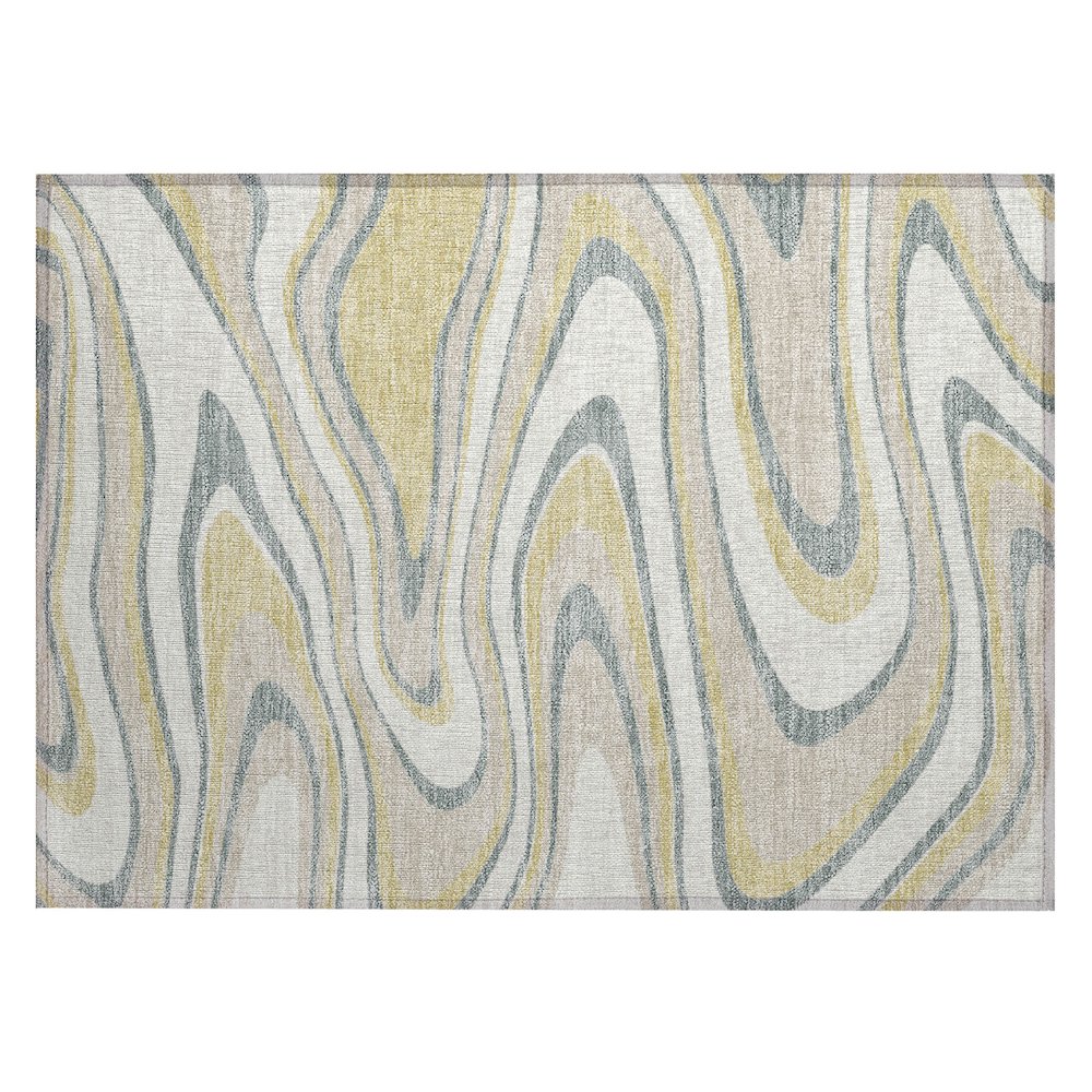 Machine Washable Indoor/Outdoor Chantille ACN2493 Ivory 1'8" x 2'6" Rug. Picture 1