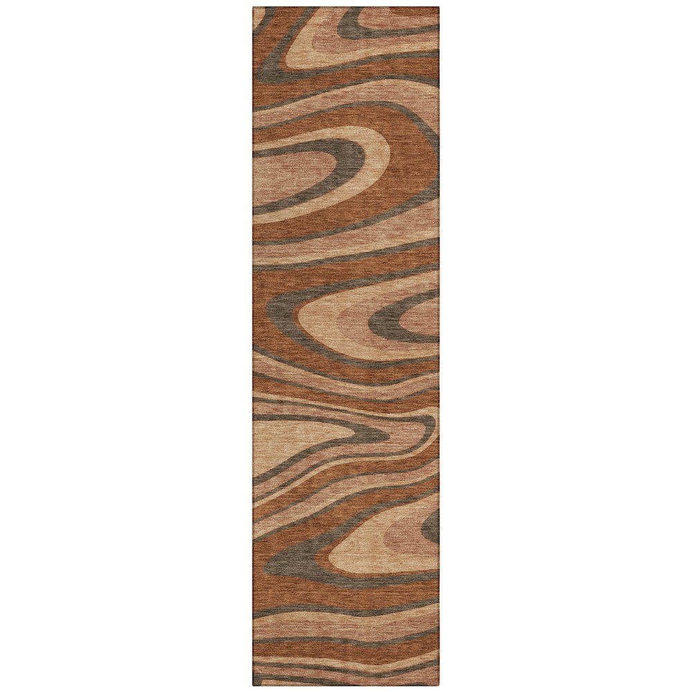 Machine Washable Indoor/Outdoor Chantille ACN2493 Orange 2'3" x 7'6" Runner Rug. Picture 1