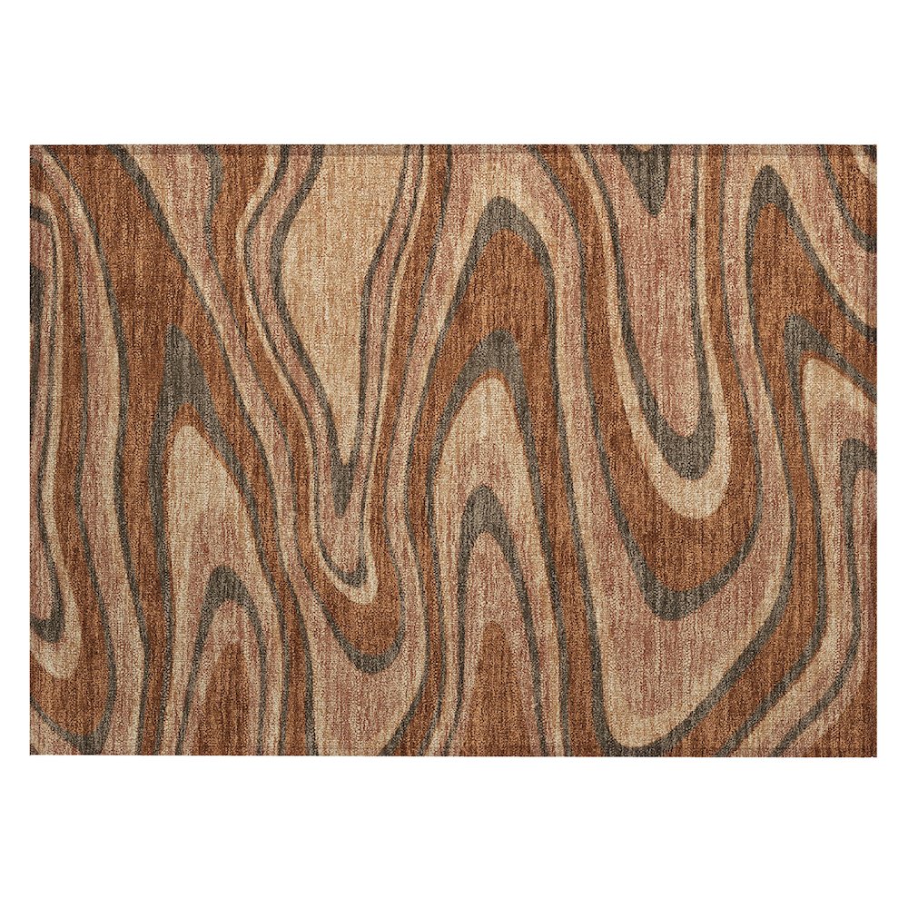 Machine Washable Indoor/Outdoor Chantille ACN2493 Orange 1'8" x 2'6" Rug. Picture 1