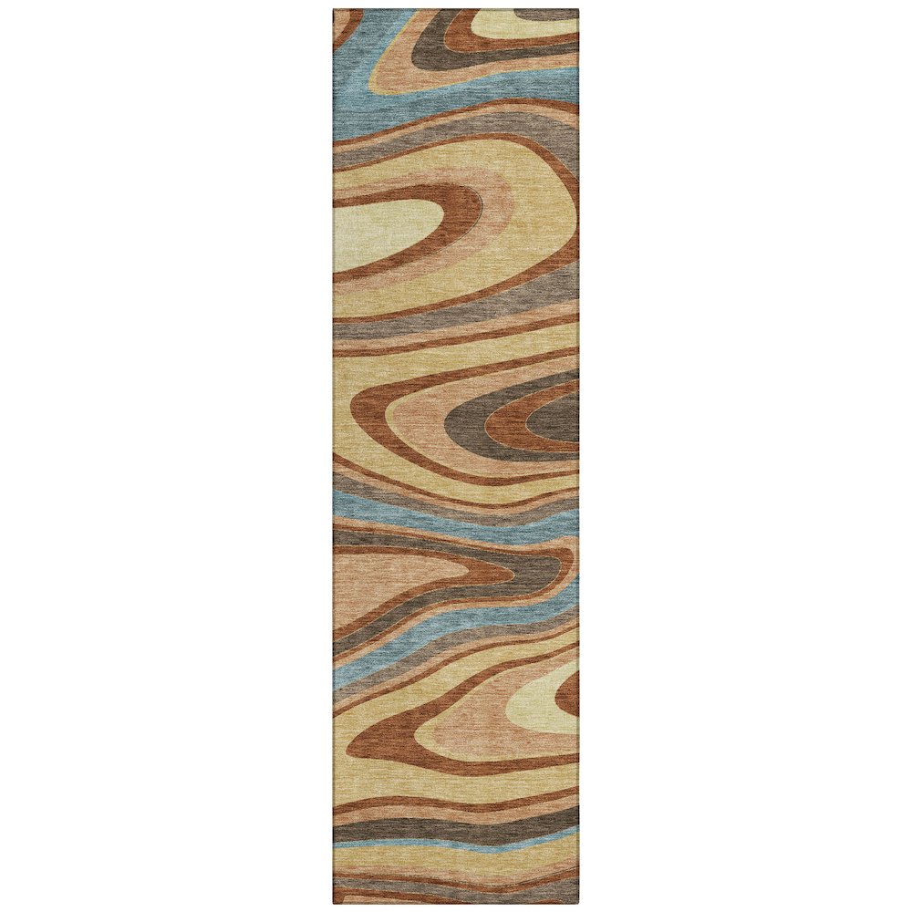 Machine Washable Indoor/Outdoor Chantille ACN2494 Gold 2'3" x 7'6" Runner Rug. Picture 1