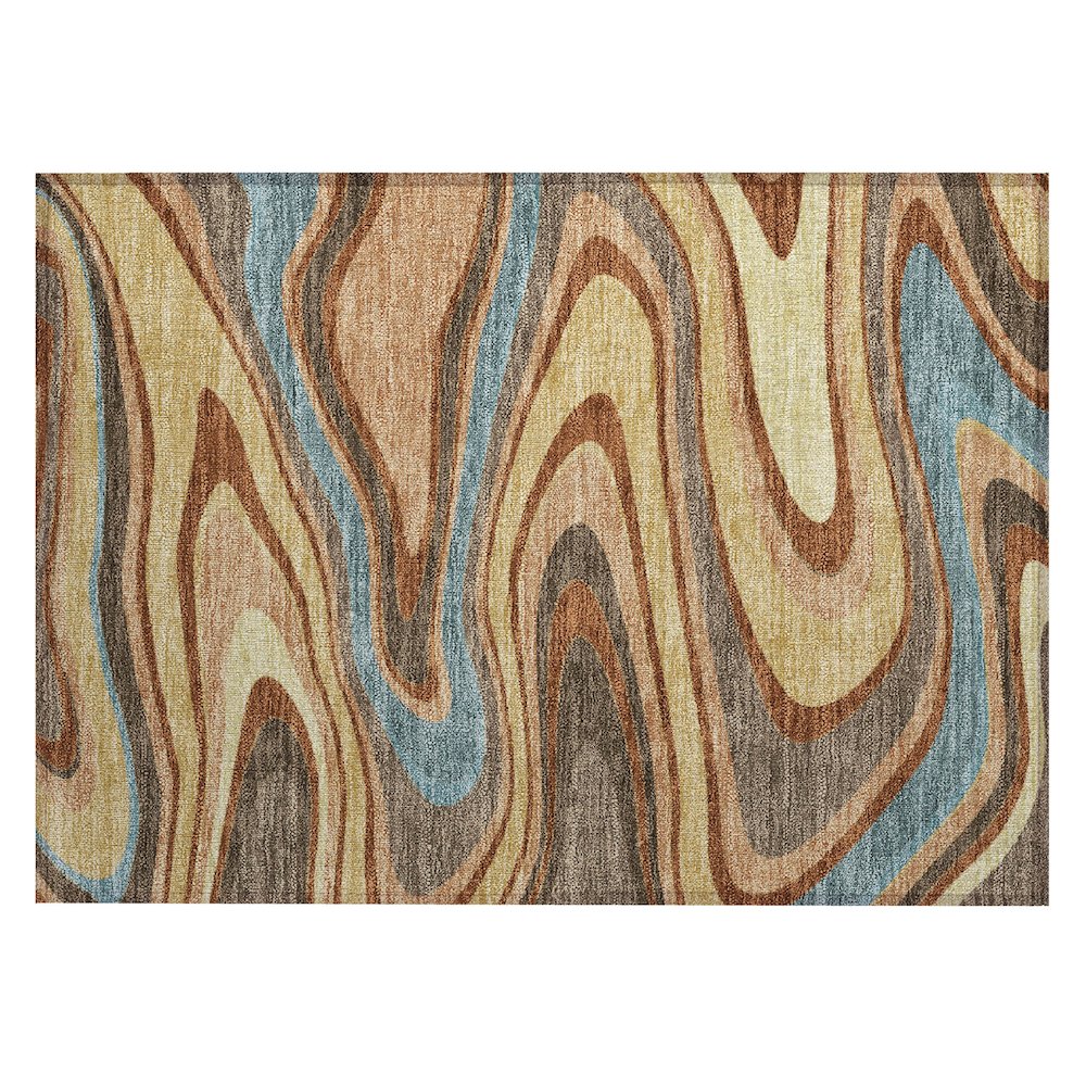 Machine Washable Indoor/Outdoor Chantille ACN2494 Gold 1'8" x 2'6" Rug. Picture 1