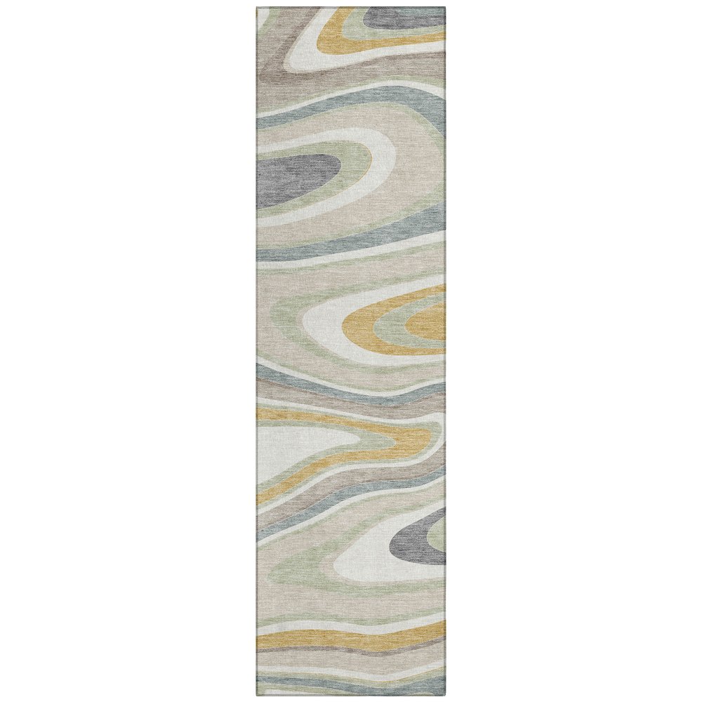 Machine Washable Indoor/Outdoor Chantille ACN2494 Ivory 2'3" x 7'6" Runner Rug. Picture 1